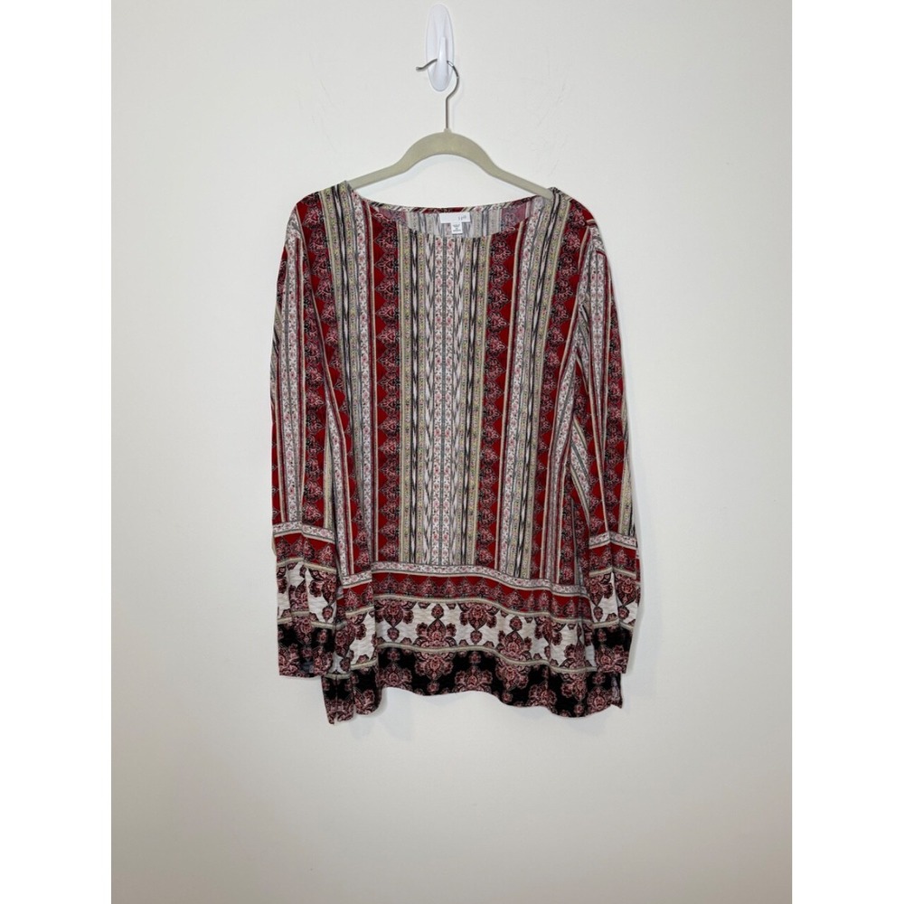 J Jill  Women's  4X Multicolor Boho Pullover Tunic Blouse